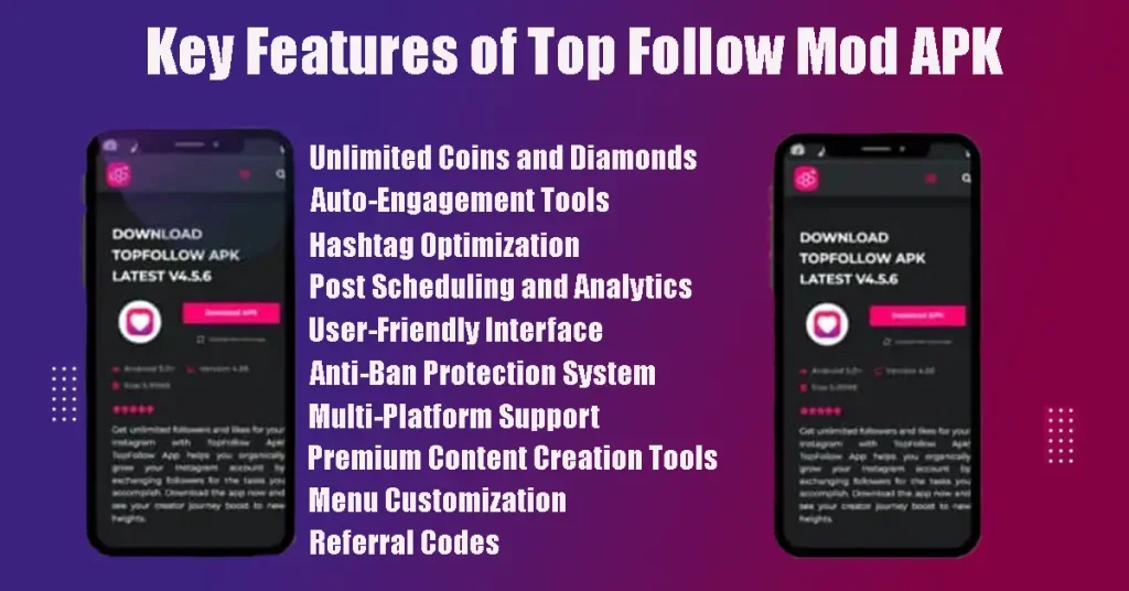 Key Features of Top Follow mod apk