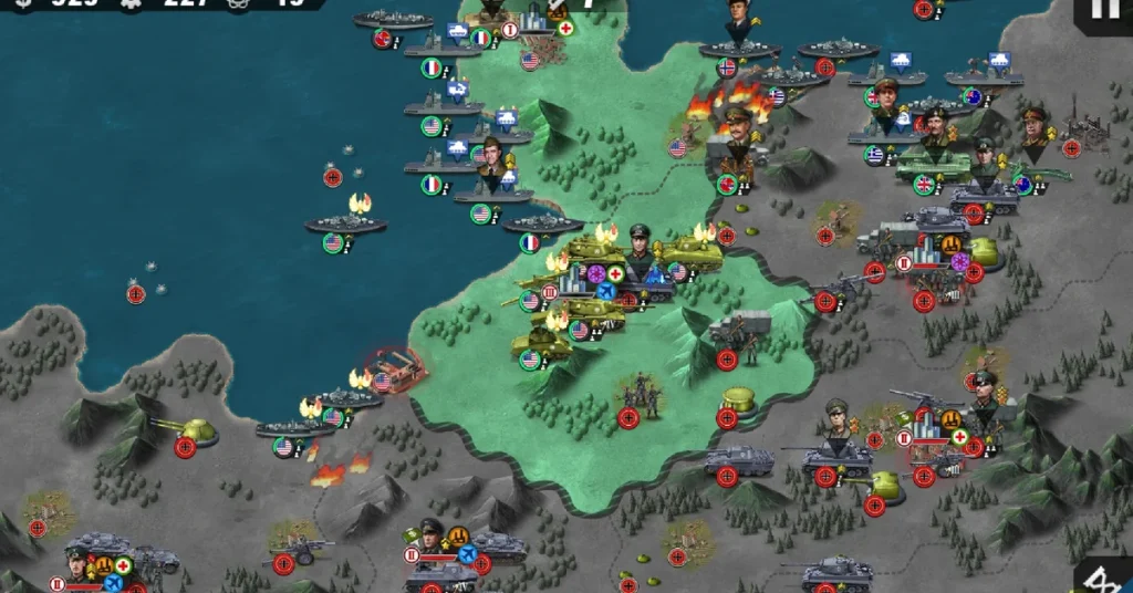 World Conqueror 4 MOD APK gameplay battle with tanks and generals