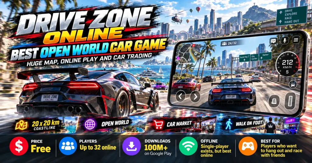 Illustration Drive Zone Online Best Open World Car Game