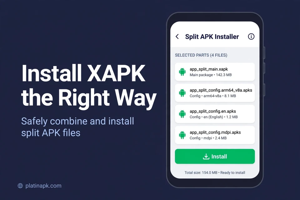 Installing XAPK and split APK files with Split APK Installer on Android