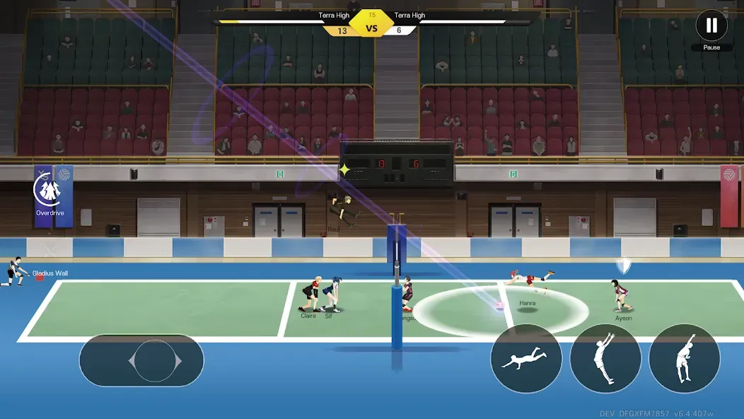 The Spike Cross 3v3 volleyball match gameplay
