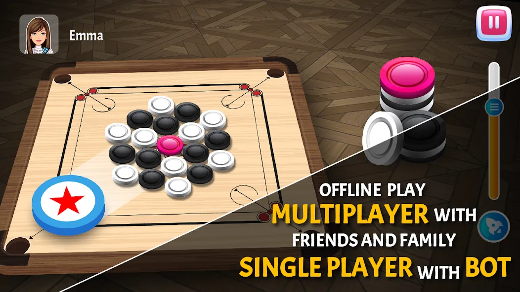 Carrom Challenge offline multiplayer board gameplay