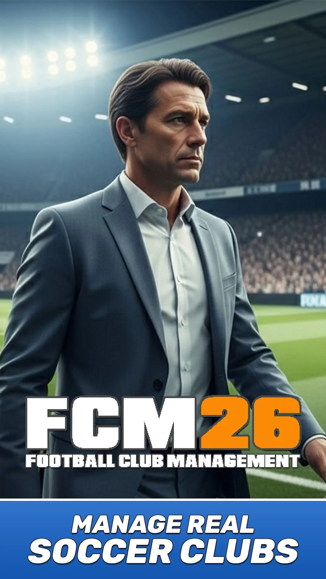 Football Club Management 2026 cover with club director in a suit