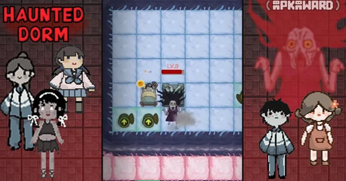 Haunted Dorm turrets defending against the ghost