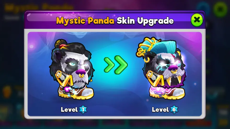 Head Ball 2 Mystic Panda character skin upgrade screen