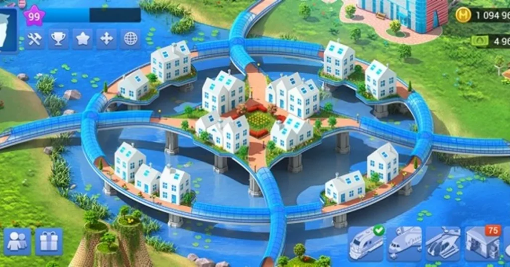 Megapolis city with skyscrapers and roads