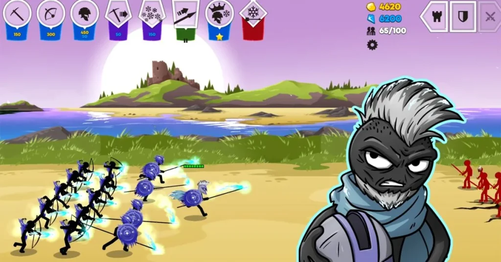 Stick War Saga army battle against AI