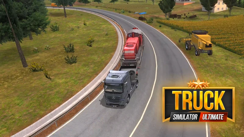 Truck Simulator Ultimate Mercedes-Benz truck on a highway