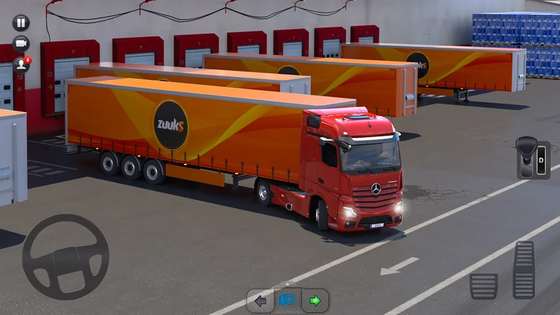 Truck Simulator Ultimate company depot with fleet trailers