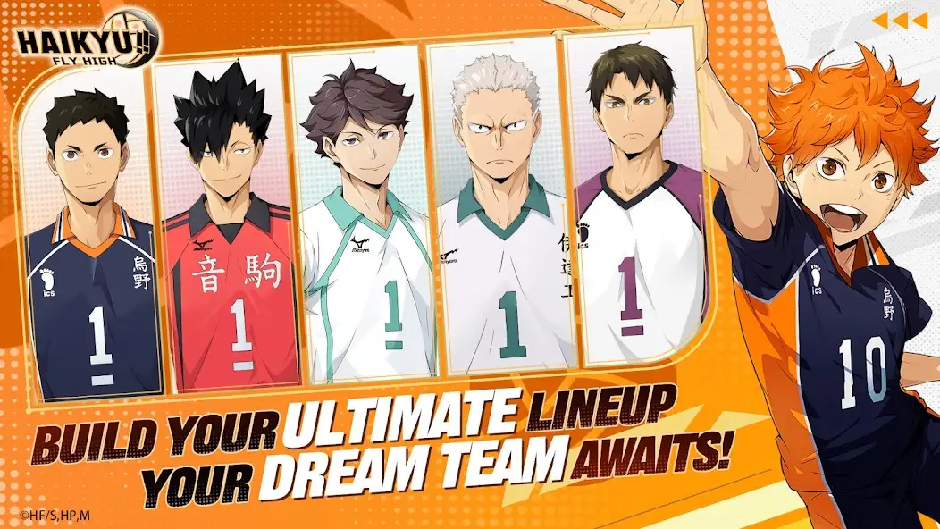HAIKYU!! FLY HIGH build your ultimate lineup screen with Hinata