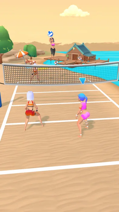 Beach Volleyball Summer Games 2v2 match on a beach court