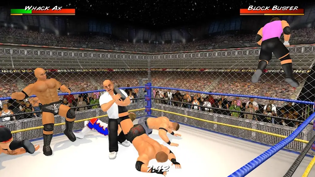 Wrestling Revolution 3D ring match gameplay