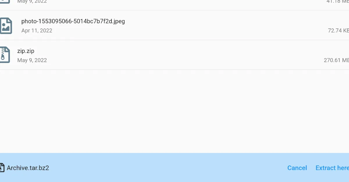 ZArchiver extracting files on Android
